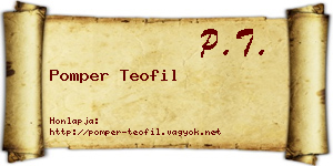Pomper Teofil névjegykártya